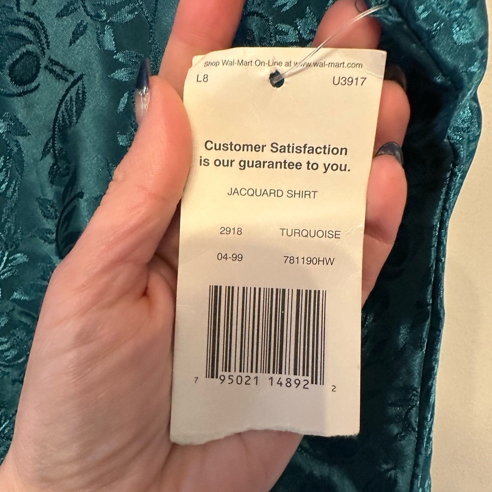Rare NWT Vintage Y2K Era Secret Treasures Turquoise V-Neck Chemise Size Medium - Picture 3 of 7